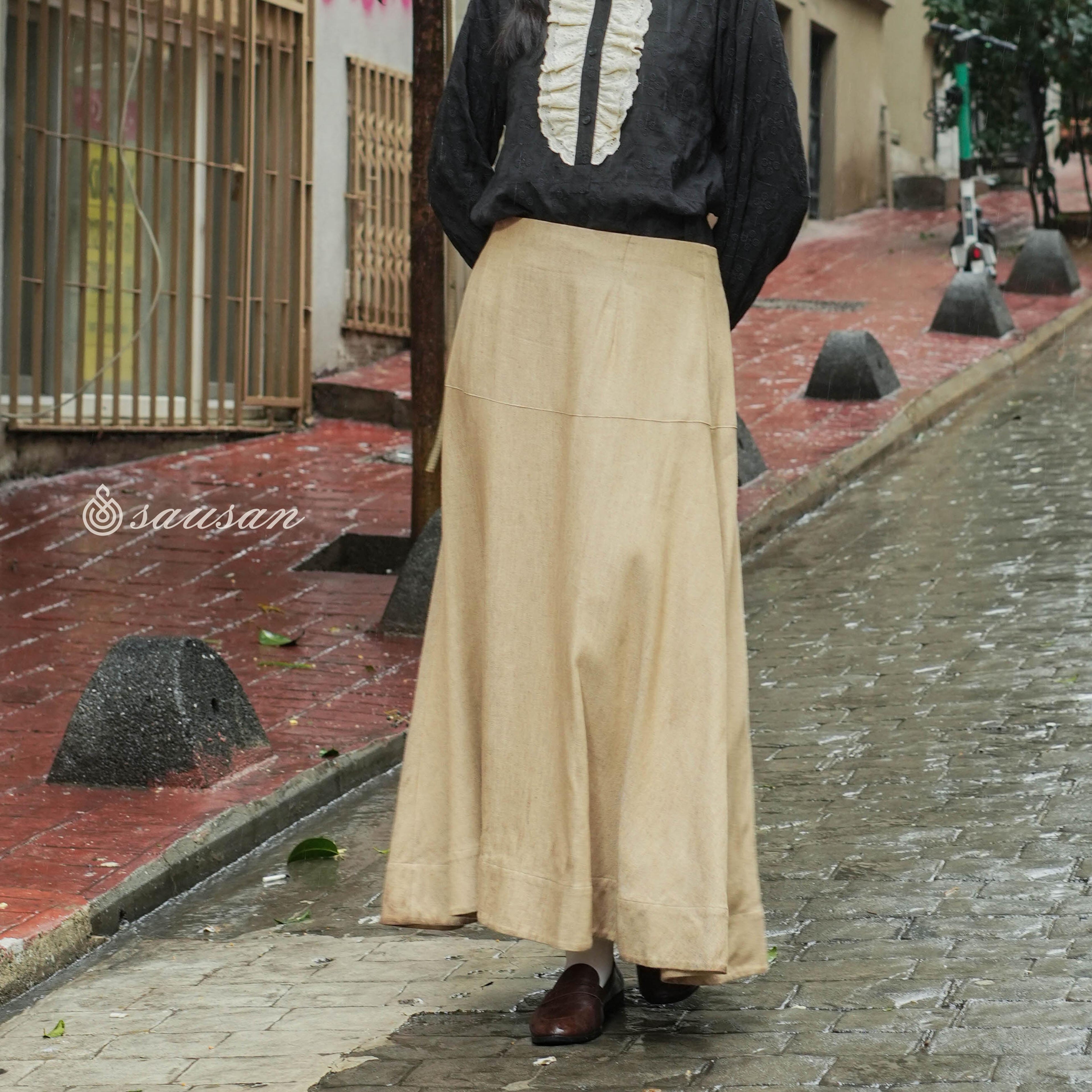 Sausan - Ankara Ayla Skirt - Rok Linen willaw Vintage Wanita