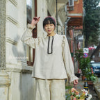 Sausan - Ankara Latife Blouse - Atasan Blouse Wanita Linen Willaw Natural
