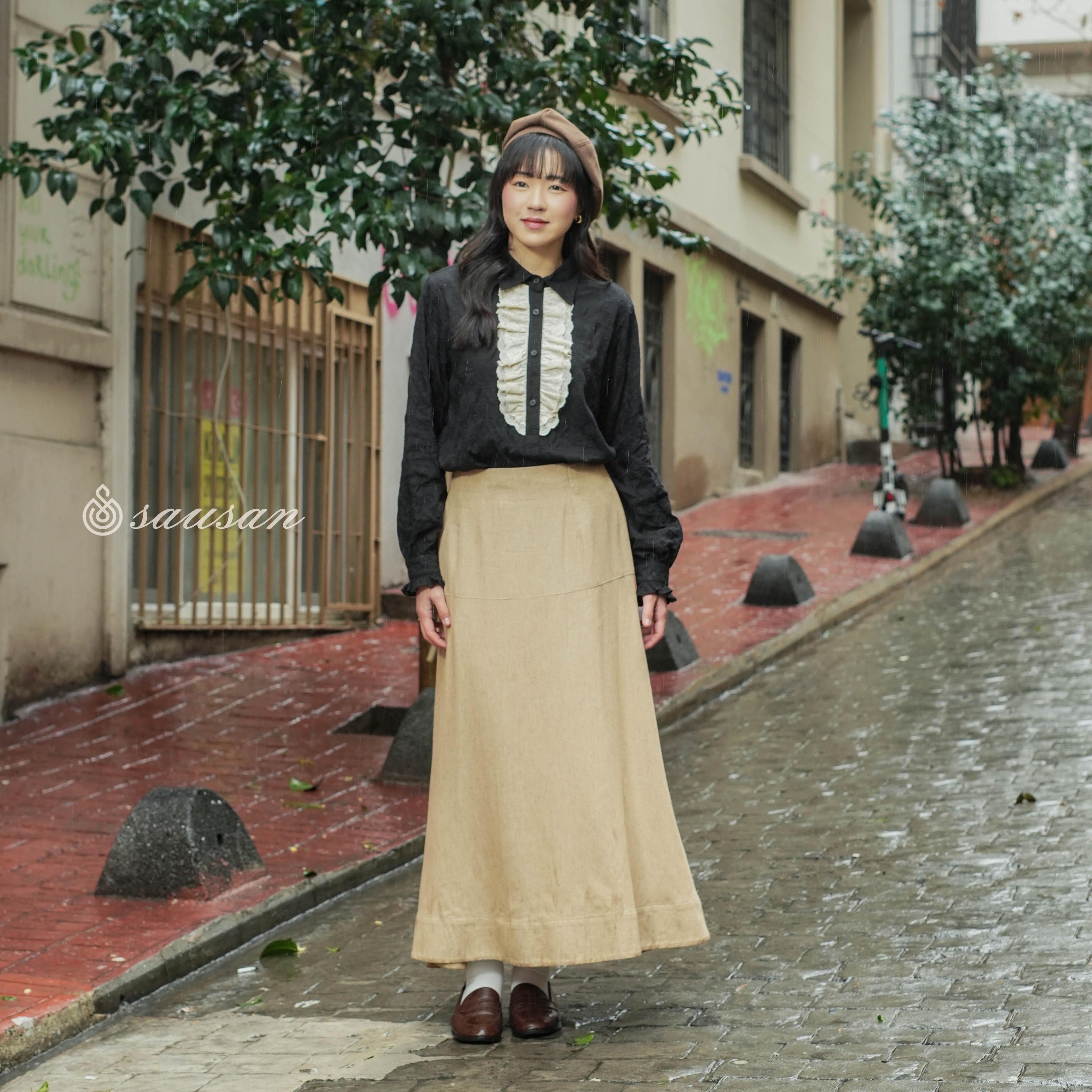 Sausan - Ankara Ayla Skirt - Rok Linen willaw Vintage Wanita