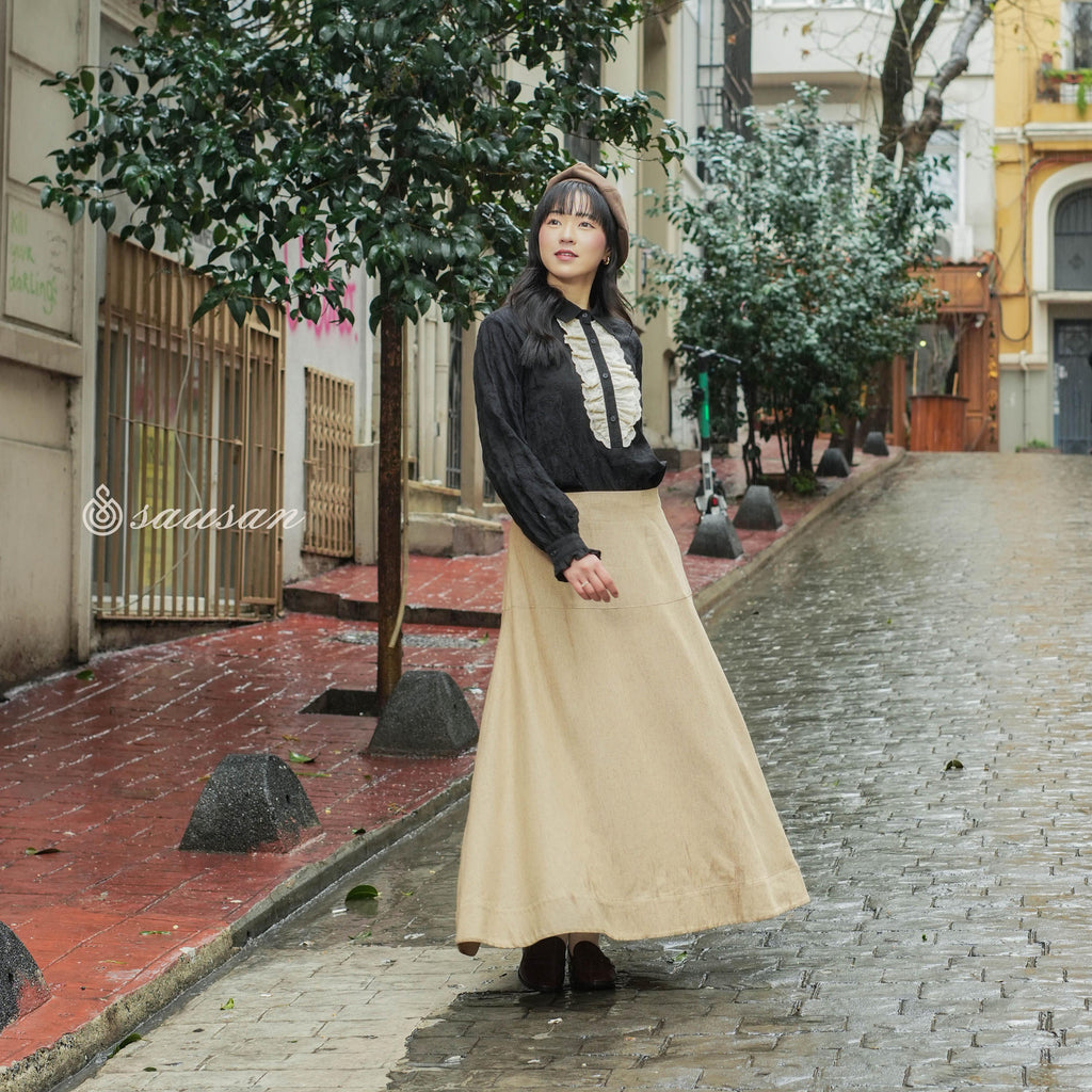 Sausan - Ankara Ayla Skirt - Rok Linen willaw Vintage Wanita