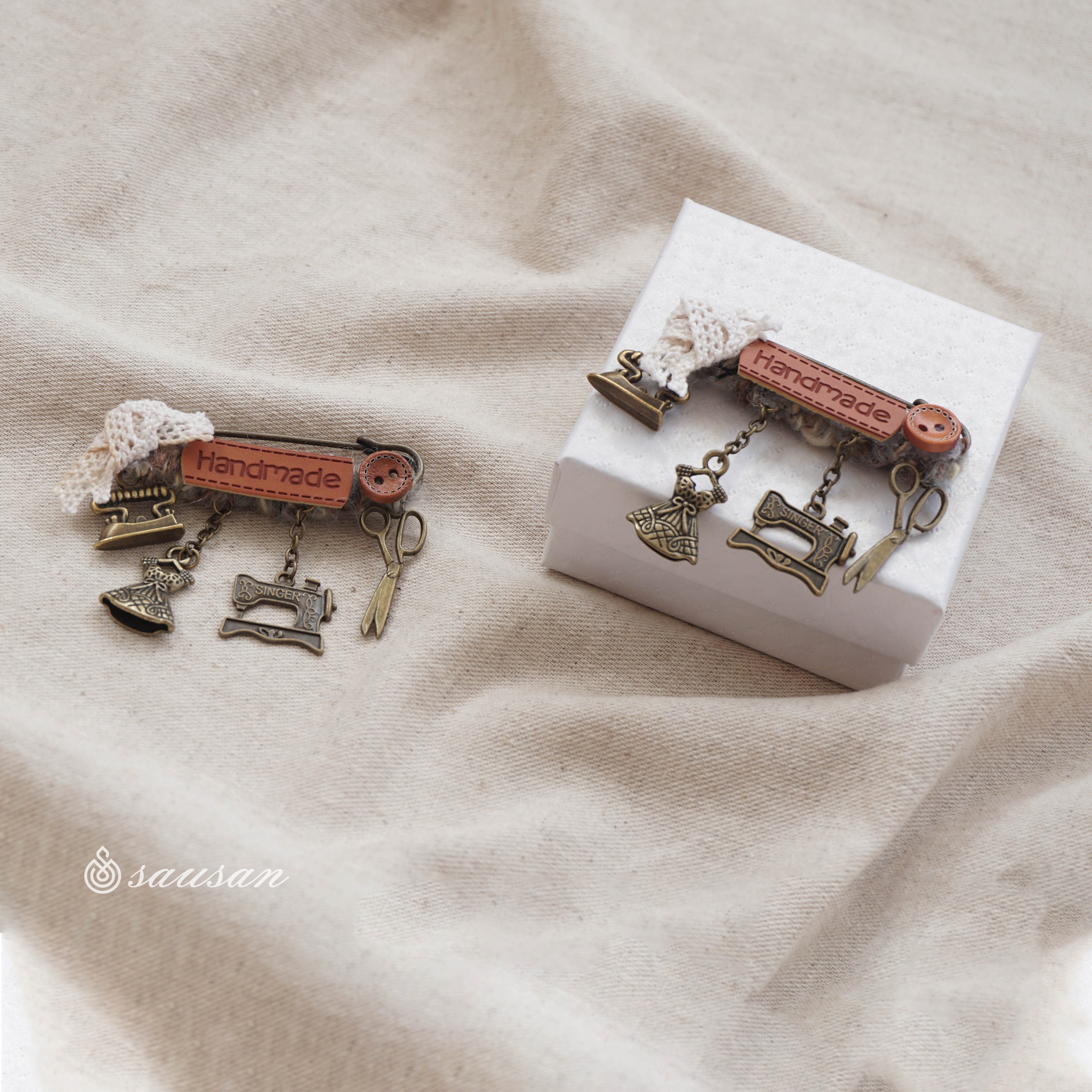 Sewing Machine Brooch Pin