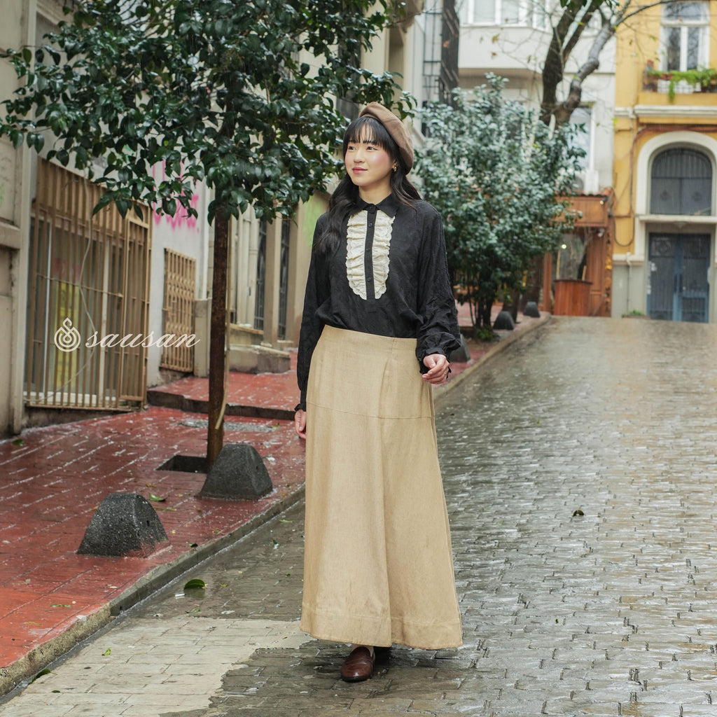 Sausan - Ankara Ayla Skirt - Rok Linen willaw Vintage Wanita