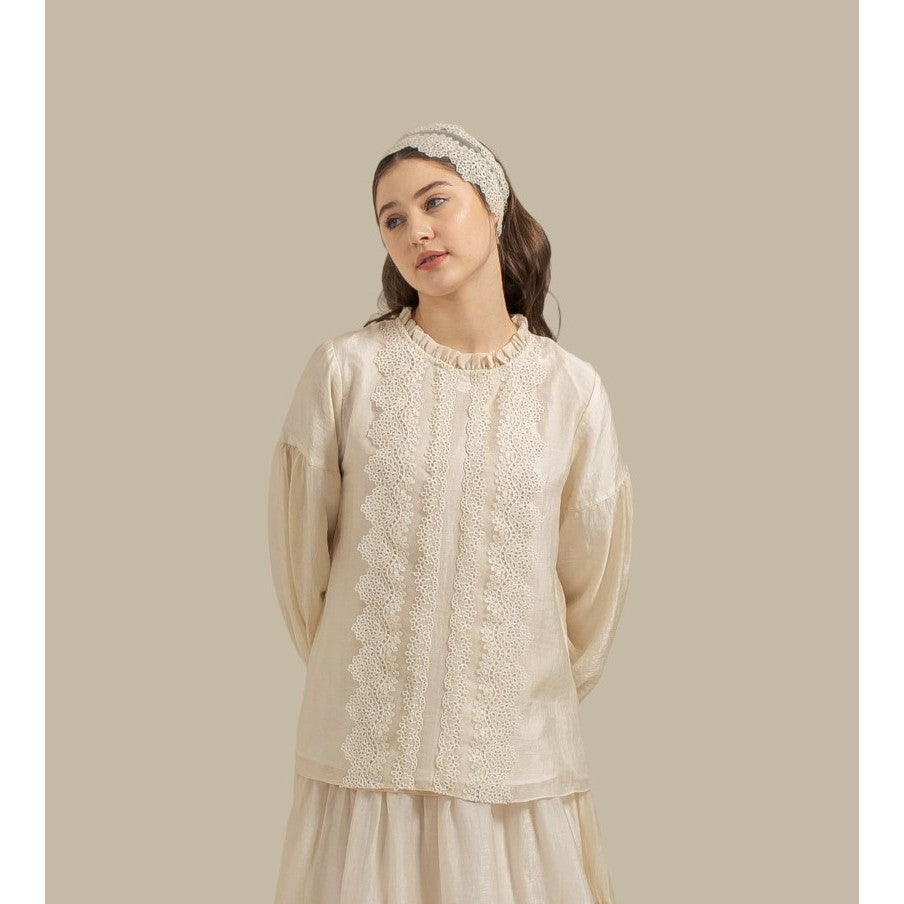 Waltzy Blouse - Atasan Blous Lace Shimmer Premium